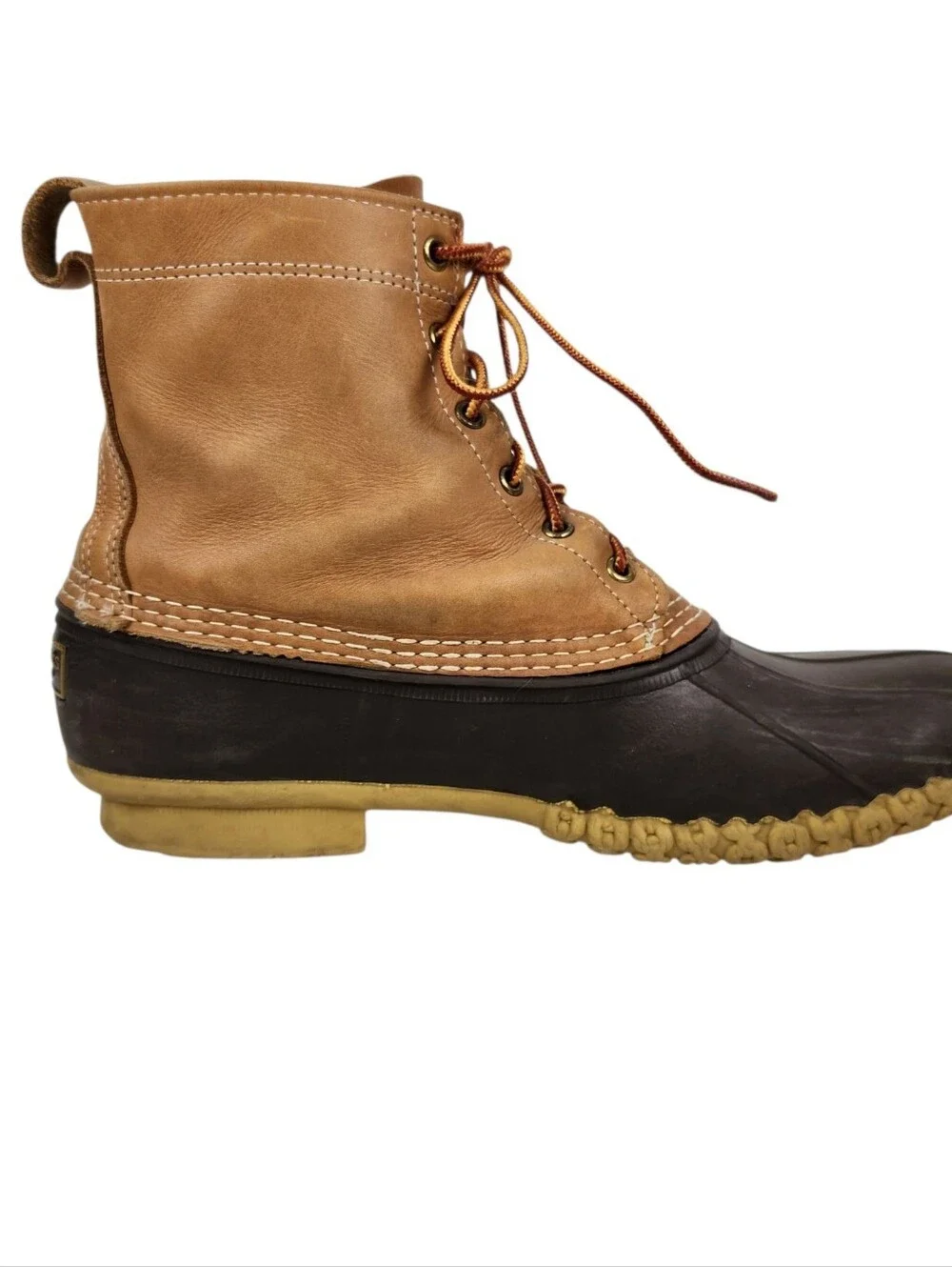 L.L. Bean Bean Boots Leather Rubber Duck Boots Made In Maine Mens Size 12 Narrow